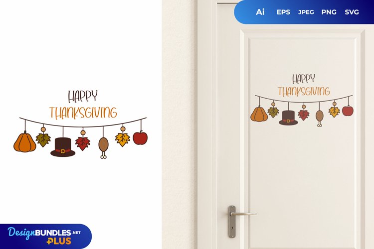 Hanging Thanksgiving Door Sticker example image 1