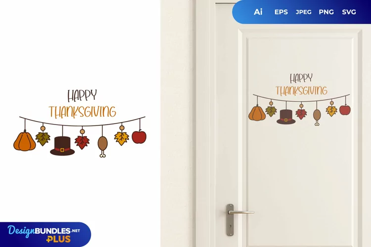 Hanging Thanksgiving Door Sticker