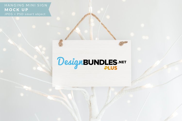 Hanging Mini Wood Sign | Holiday Mock up example image 1
