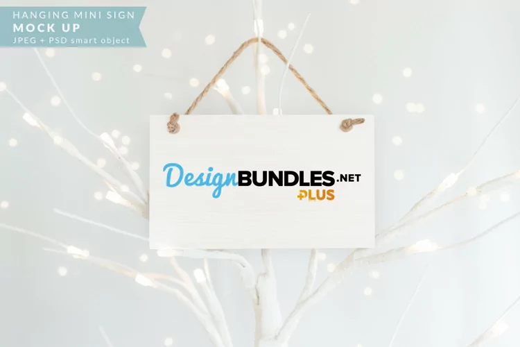 Hanging Mini Wood Sign | Holiday Mock up