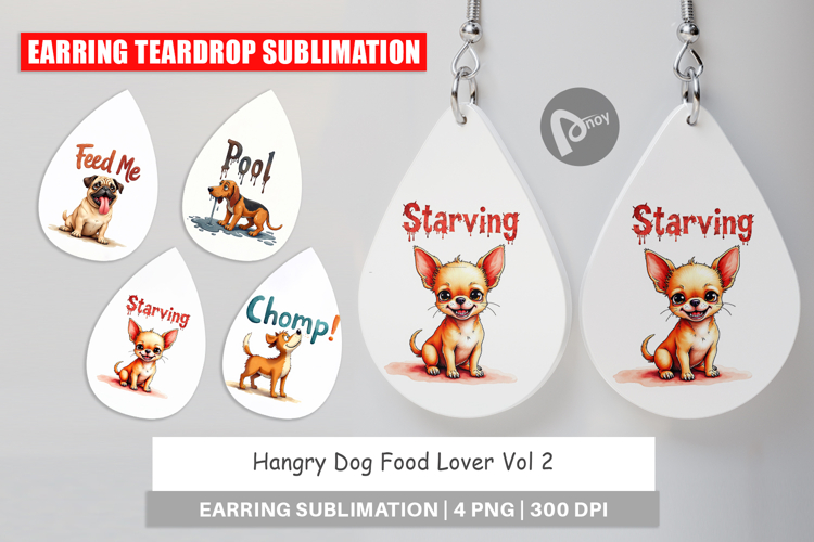 Hangry Dog Food Lover Earring