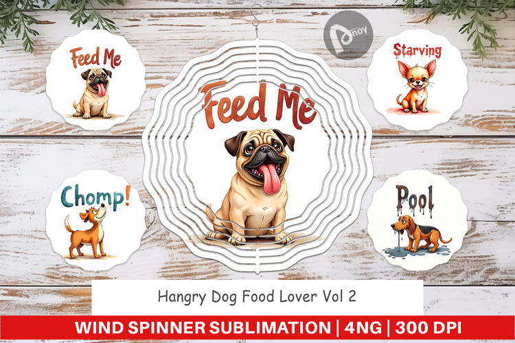 Hangry Dog Food Lover Wind Spinner