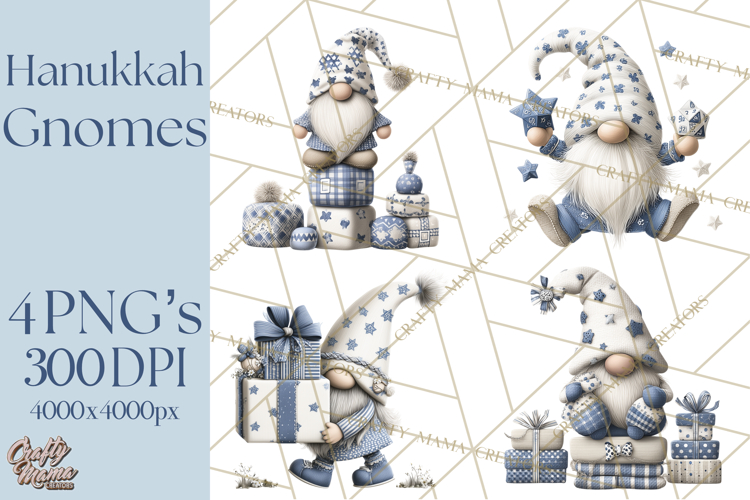 Hanukkah Gnome Clipart, Dreidel Menorah PNG, Blue Star Png