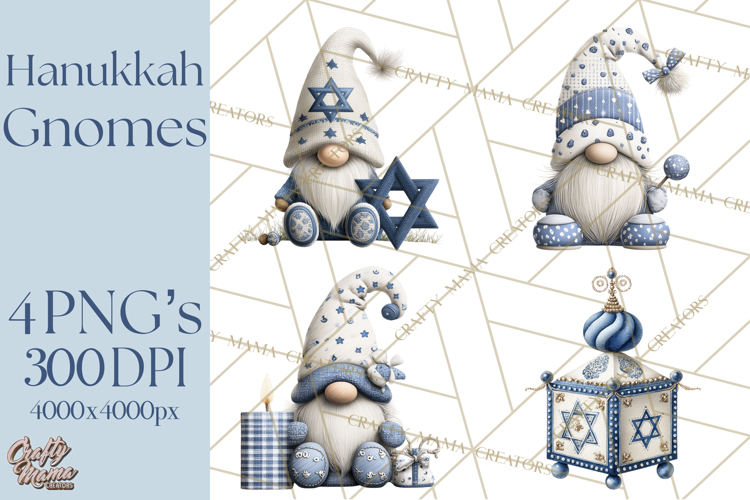 Hanukkah Gnome Clipart, Dreidel Menorah PNG, Blue Star Png
