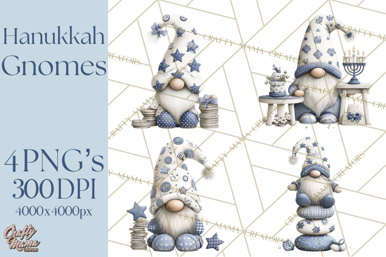 Hanukkah Gnome Clipart, Dreidel Menorah PNG, Blue Star Png