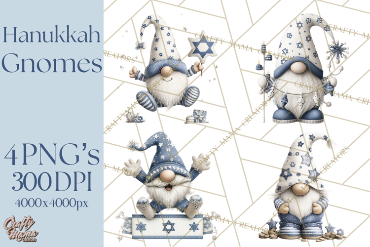 Hanukkah Gnome Clipart, Dreidel Menorah PNG, Blue Star Png
