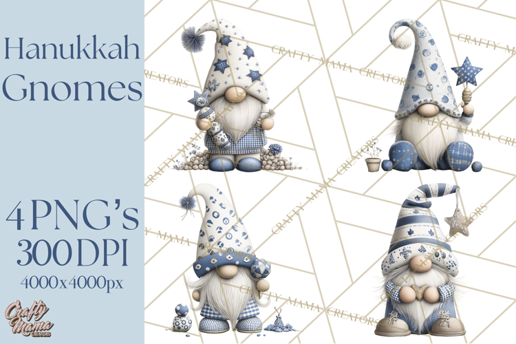 Hanukkah Gnome Clipart, Dreidel Menorah PNG, Blue Star Png