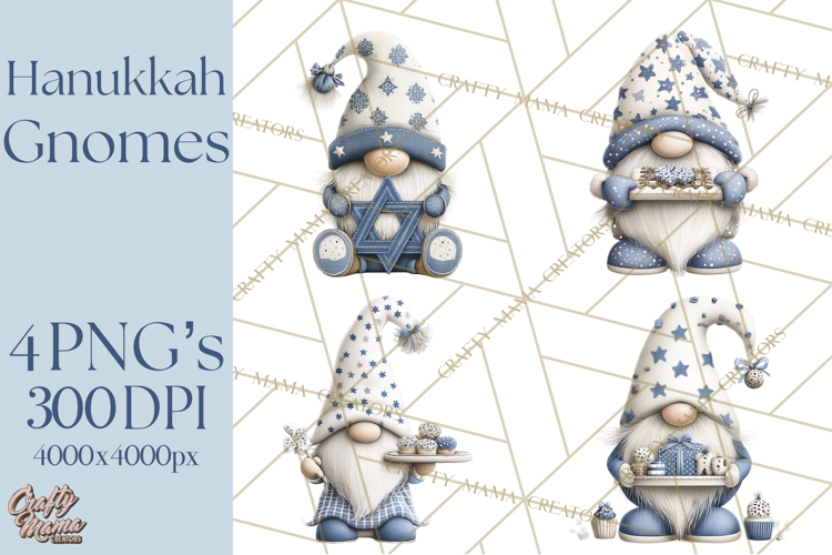 Hanukkah Gnome Clipart, Dreidel Menorah PNG, Blue Star Png
