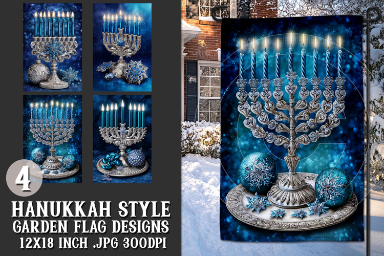 Hanukkah Garden Flag, Elegant Hanukkah Style Garden Flags 46