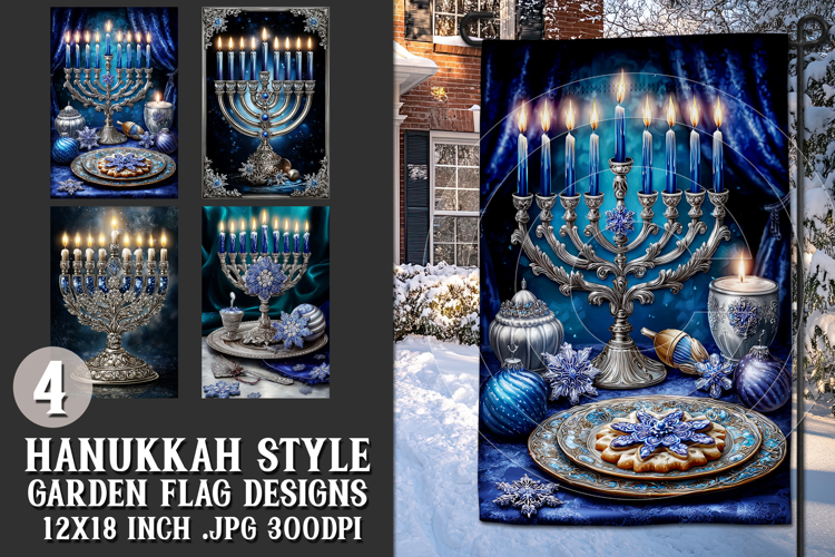 Hanukkah Garden Flag, Elegant Hanukkah Style Garden Flags 49