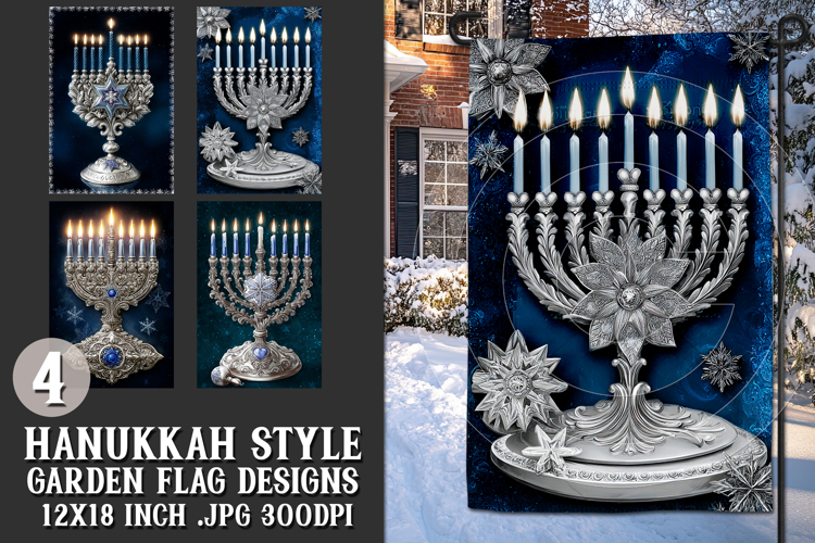 Hanukkah Garden Flag, Elegant Hanukkah Style Garden Flags 57