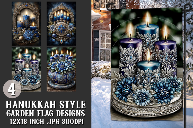 Hanukkah Garden Flag, Elegant Hanukkah Style Garden Flags 66