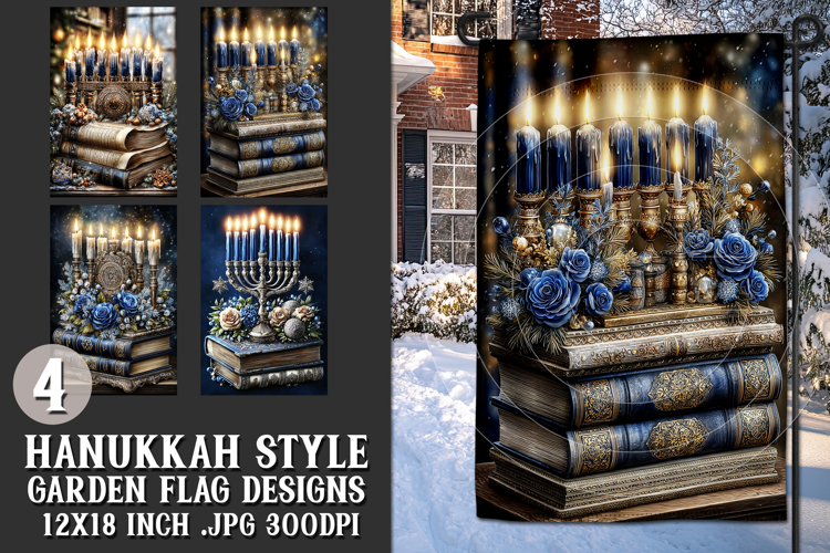 Hanukkah Garden Flag, Elegant Hanukkah Style Garden Flags 72