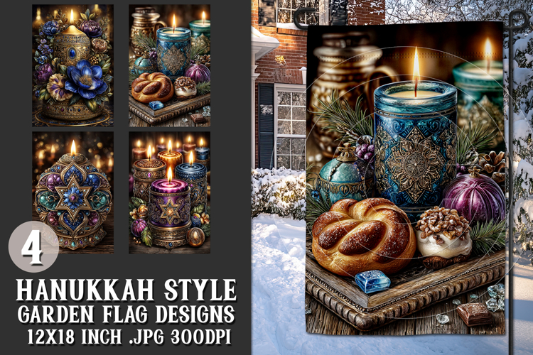 Hanukkah Garden Flag, Elegant Hanukkah Style Garden Flags 11