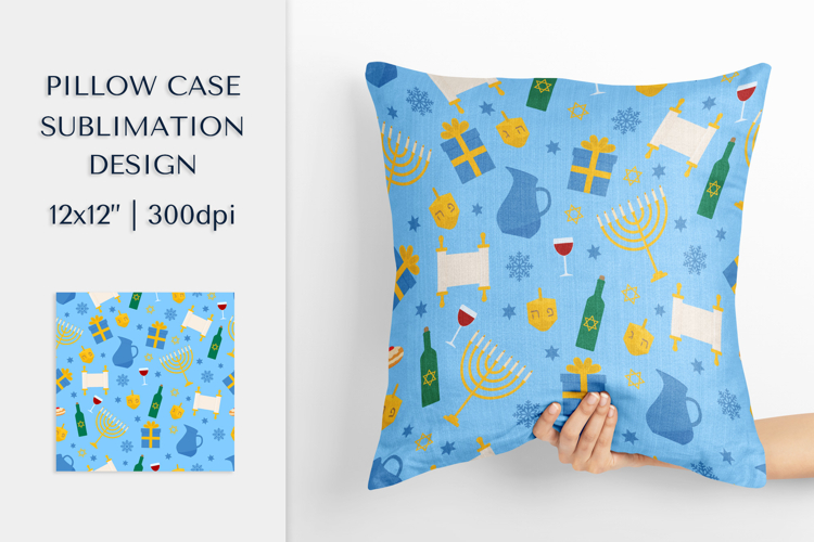 Hanukkah Pillow Case Sublimation Design. Pillow cover PNG 05