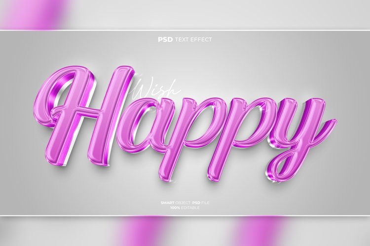 Happy 3D editable text effect example image 1
