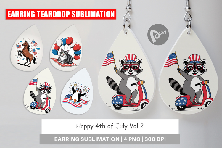Earring Happy 4th of July