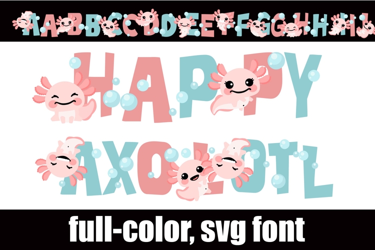 Happy Axolotl Color Font