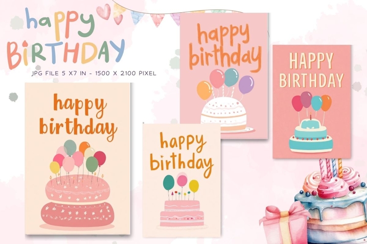 Happy Birthday Card Printable Flower Greeting Gift Card_12