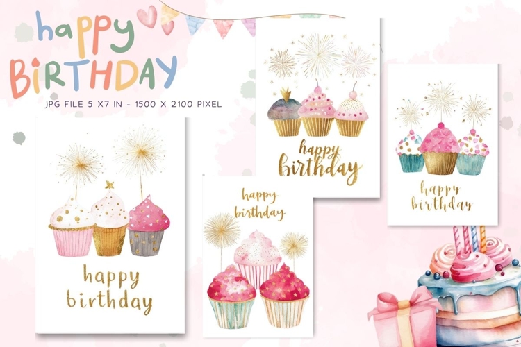 Happy Birthday Card Printable Flower Greeting Gift Card_17