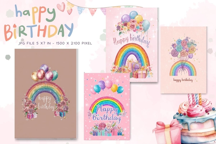 Happy Birthday Card Printable Flower Greeting Gift Card_22