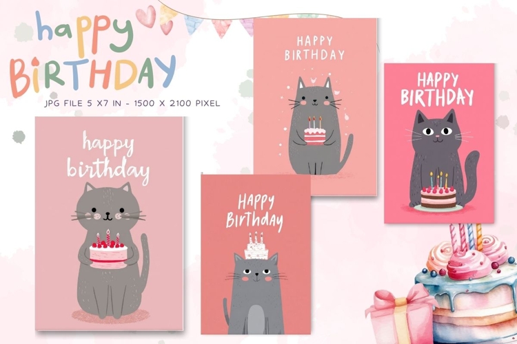 Happy Birthday Card Printable Flower Greeting Gift Card_18