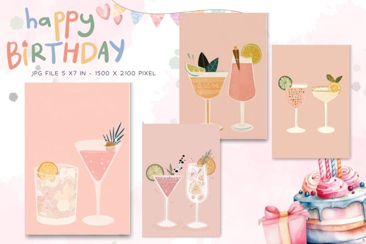 Happy Birthday Card Printable Flower Greeting Gift Card_16