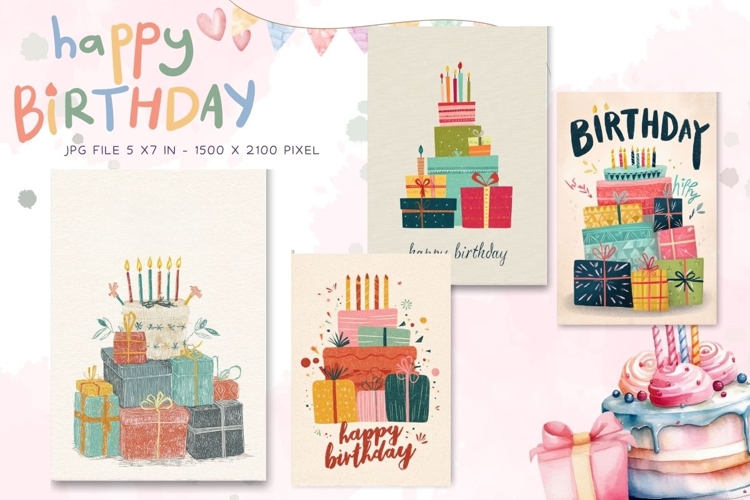 Happy Birthday Card Printable Flower Greeting Gift Card_13