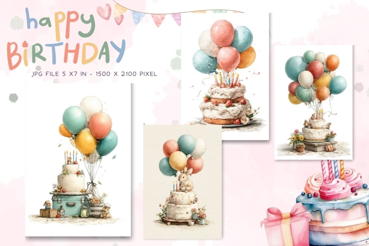 Happy Birthday Card Printable Flower Greeting Gift Card_14