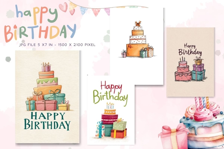 Happy Birthday Card Printable Flower Greeting Gift Card_34