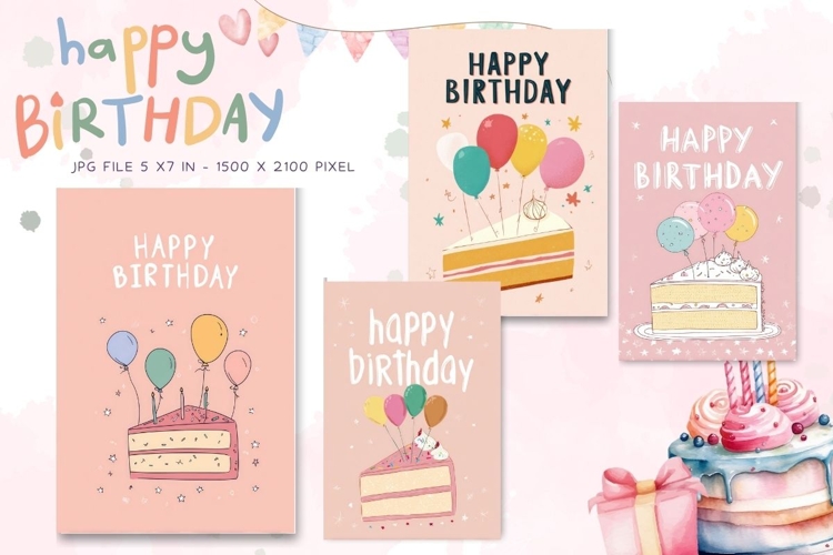 Happy Birthday Card Printable Flower Greeting Gift Card_10