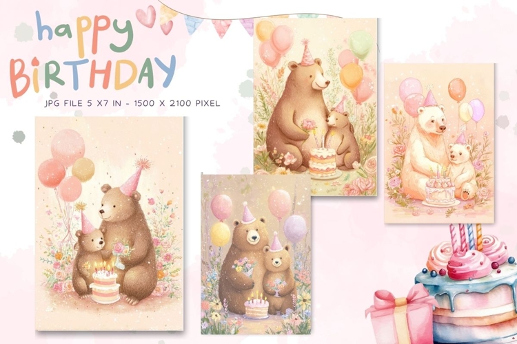 Happy Birthday Card Printable Flower Greeting Gift Card_19