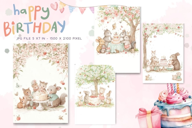 Happy Birthday Card Printable Flower Greeting Gift Card_28