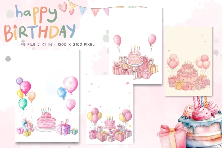 Happy Birthday Card Printable Flower Greeting Gift Card_22