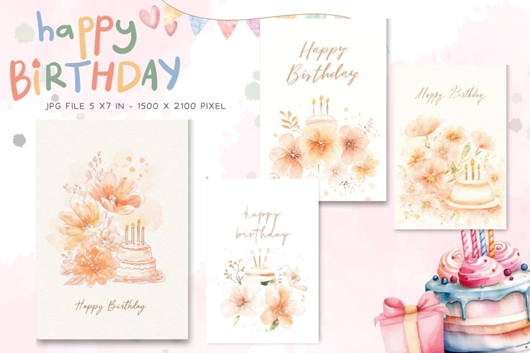 Happy Birthday Card Printable Flower Greeting Gift Card_31
