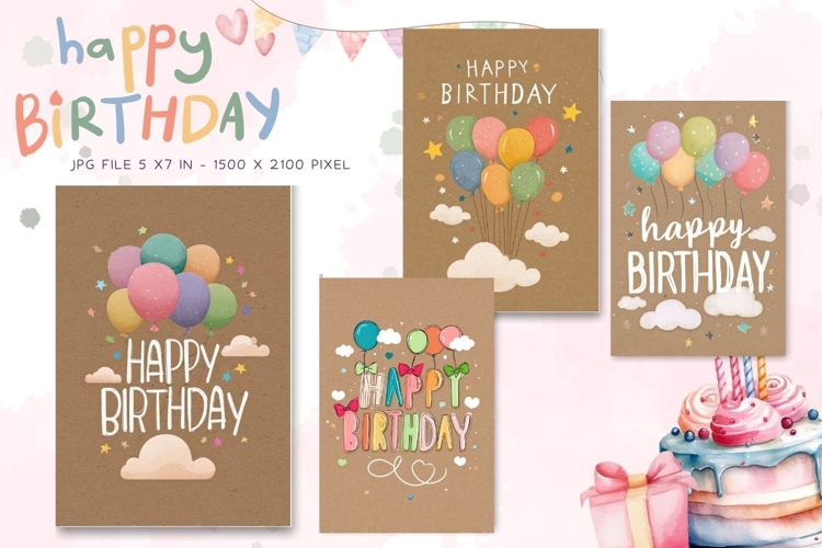 Happy Birthday Card Printable Flower Greeting Gift Card_21