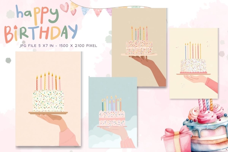 Happy Birthday Card Printable Flower Greeting Gift Card_30