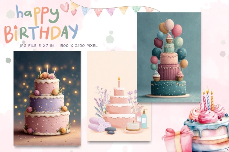 Happy Birthday Card Printable Flower Greeting Gift Card_37