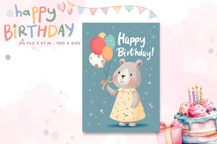 Happy Birthday Card Printable Flower Greeting Gift Card_31