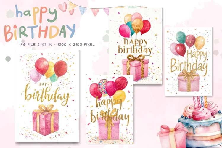 Happy Birthday Card Printable Flower Greeting Gift Card_11