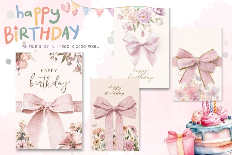 Happy Birthday Card Printable Flower Greeting Gift Card_26