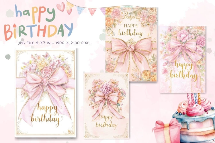 Happy Birthday Card Printable Flower Greeting Gift Card_7
