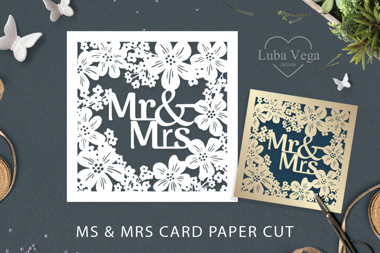 Mr and MRS card svg / Wedding card svg template