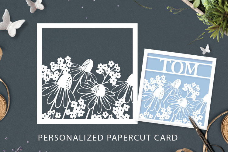 Personalised laser card svg / Personalized papercut card