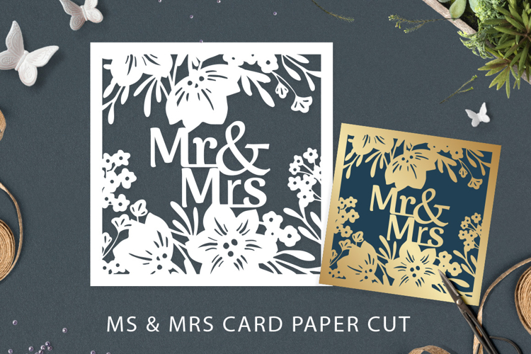 Mr and MRS card svg / Wedding card svg template