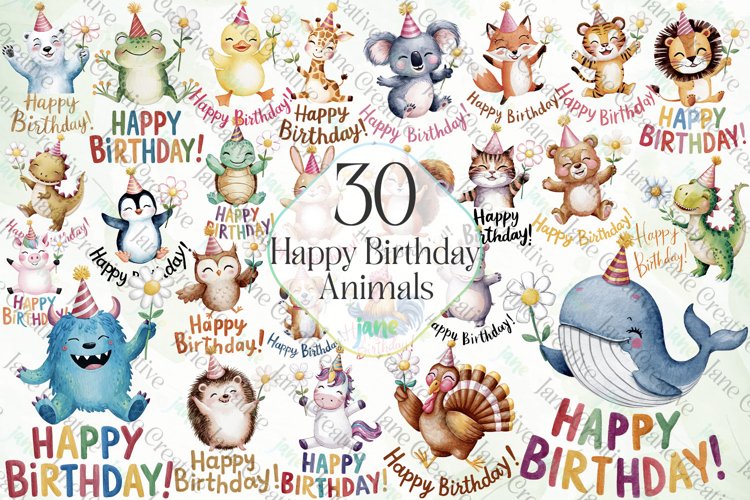 Happy Birthday Animals Sublimation Bundle
