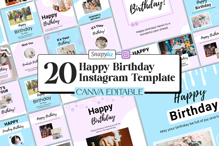 Happy Birthday Instagram Canva Post Template