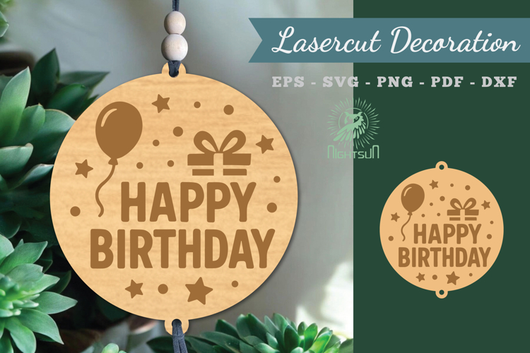Happy Birthday Lasercut Decoration