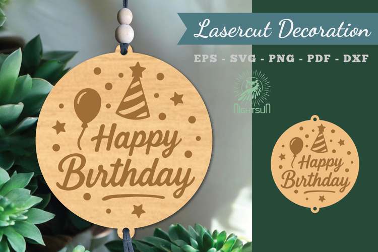 Happy Birthday Lasercut Decoration