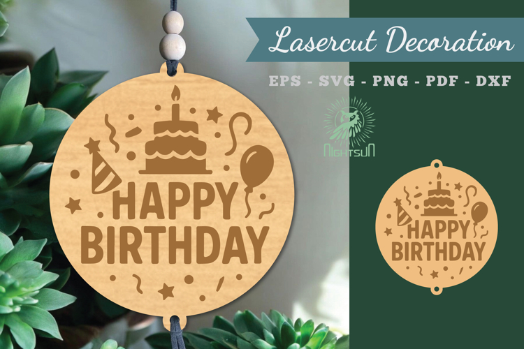 Happy Birthday Lasercut Decoration